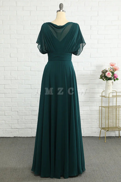 Amzcw Green Chiffon Mother Dress Long Bridesmaid Dress  prom dresses shops gowns evening dresses
