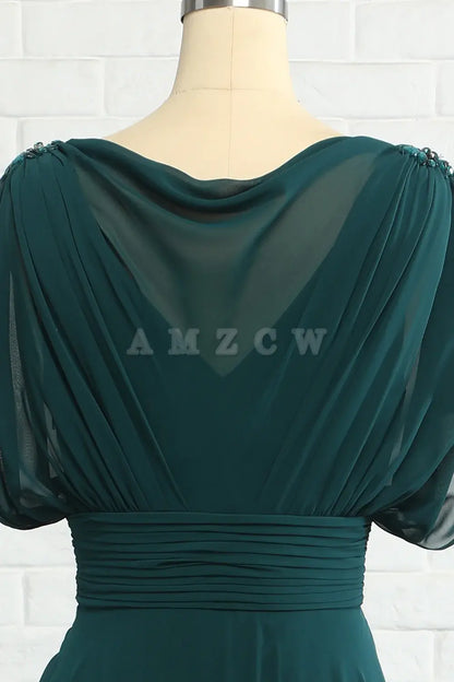 Amzcw Green Chiffon Mother Dress Long Bridesmaid Dress  prom dresses shops gowns evening dresses