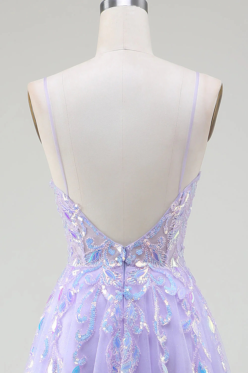 Amzcw Sparkly A-Line Purple Spaghetti Straps Long Prom Dress with Sequins prom dresses shops