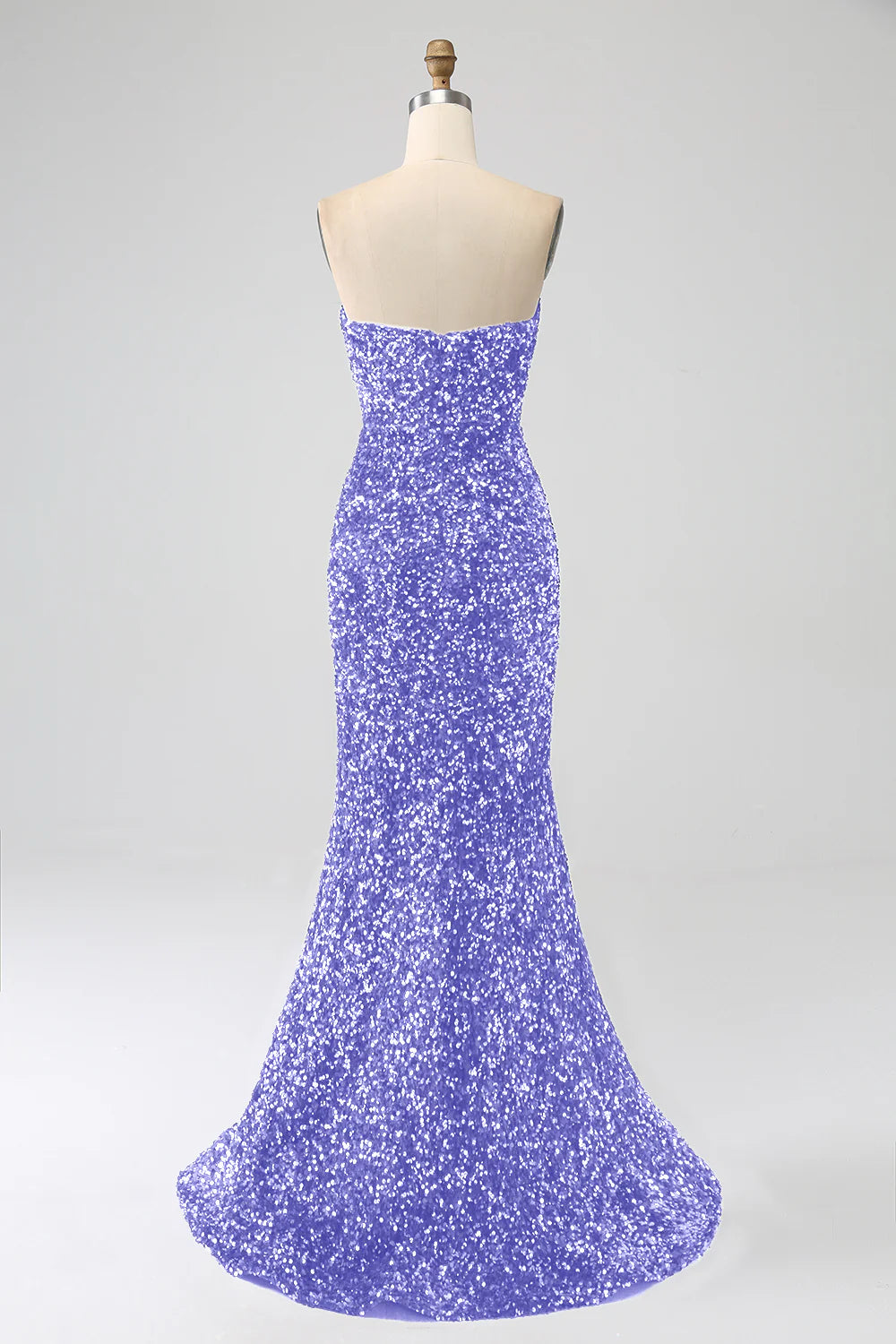 Amzcw Lavender Mermaid Strapless Sequins Long Prom Dress With Slit prom dresses shops