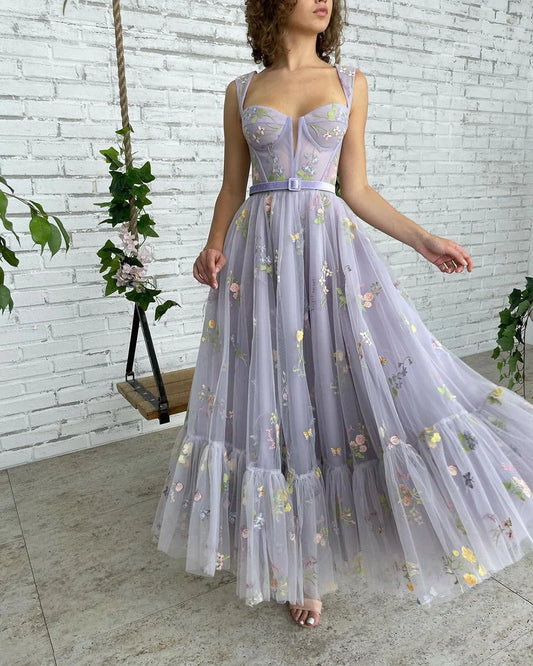 Vestido de fiesta de graduación con tirantes en forma de A para adolescentes con apliques Vestido de cóctel con apliques 