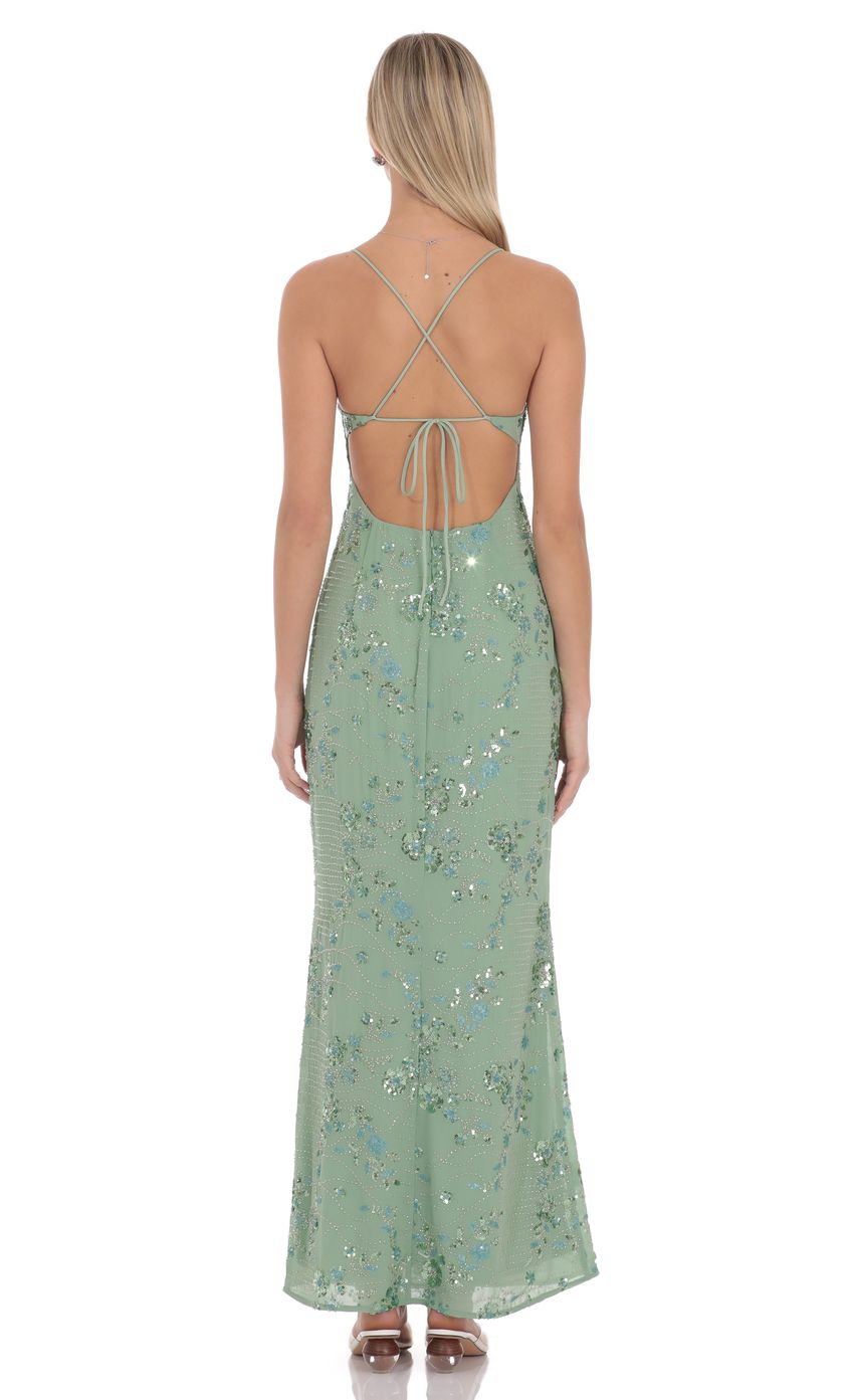 Light Green Spaghetti Strap Sequin Prom Dress With Lace-Up Back Formal Prom Dress
