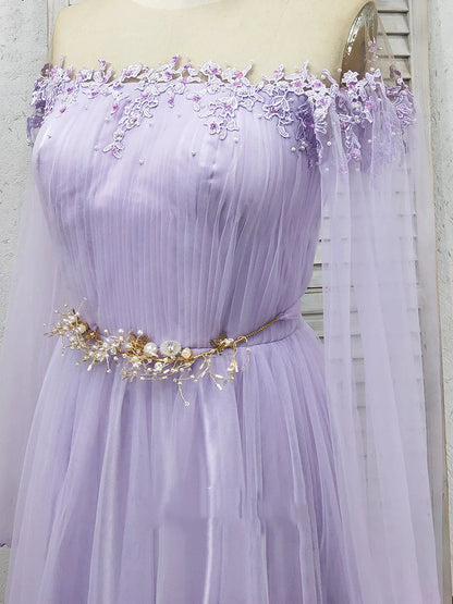 Vestidos de fiesta de tul de manga larga con abertura alta y cuentas de cristal. Vestidos de noche de moda. 