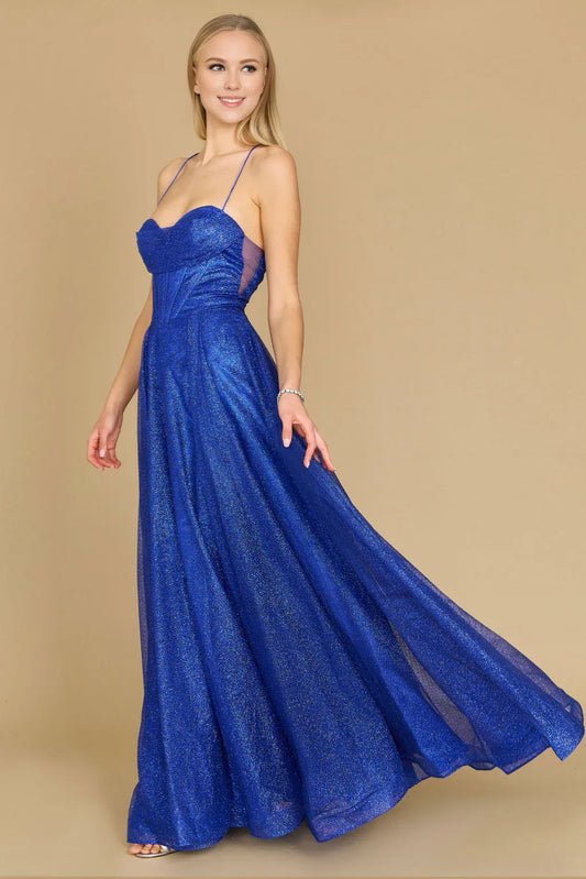 Amzcw Long Sparkling Cowl Corset Prom Dress
