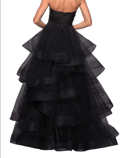 A-Line Sweetheart Ruffles Ball Gown Prom Dresses For Evening Party