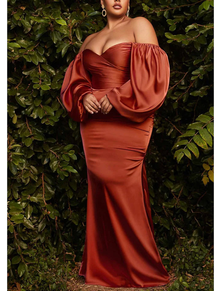 Sheath/Column Off-The-Shoulder Floor-Length Prom Dresses