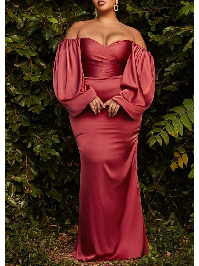 Sheath/Column Off-The-Shoulder Floor-Length Prom Dresses