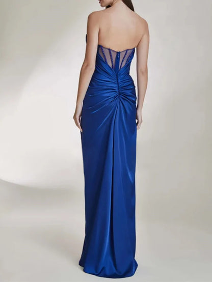 Sheath/Column Strapless Floor-Length Prom Dresses