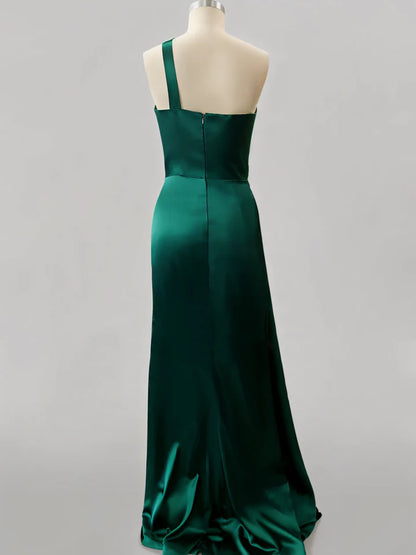 Sheath/Column One-Shoulder Floor-Length Prom Dresses