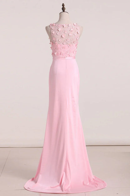 Mermaid Mother Of The Bride Dress Scoop Sweep Train Spandex With Beads