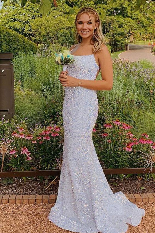 Vestidos de fiesta de sirena con tirantes finos hasta el suelo 