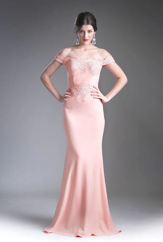 Off-Shoulder Lace Bodice Mermaid Prom Dresses (Blush, Purple)