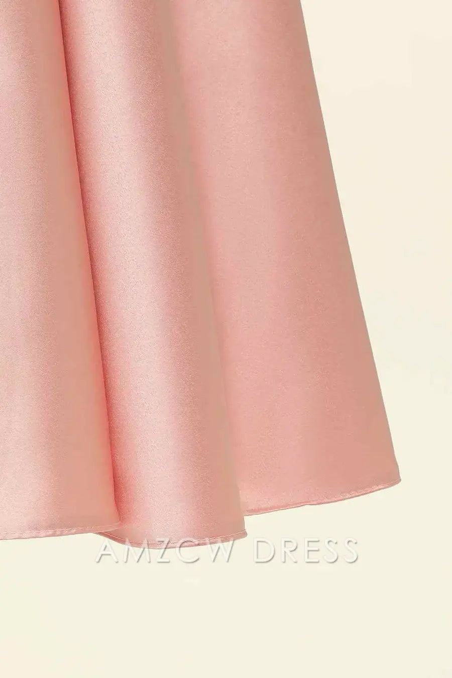 Amzcw Elegant Pink A-line Strapless Satin Lace-Up Back Mini Homecoming Dress formal wear dresses