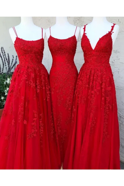 Vestido de fiesta de talla grande con tirantes finos, largo hasta el suelo y apliques 