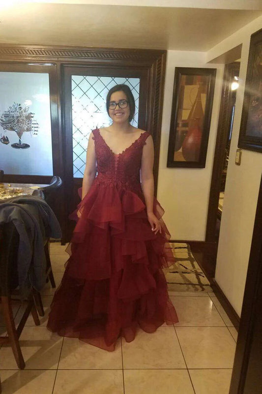 Vestidos de fiesta de tul con cuentas, corte en A, largo hasta el suelo 