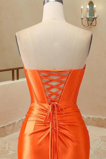 Vestidos de noche de graduación de llegada, sirena, satén, cola larga 