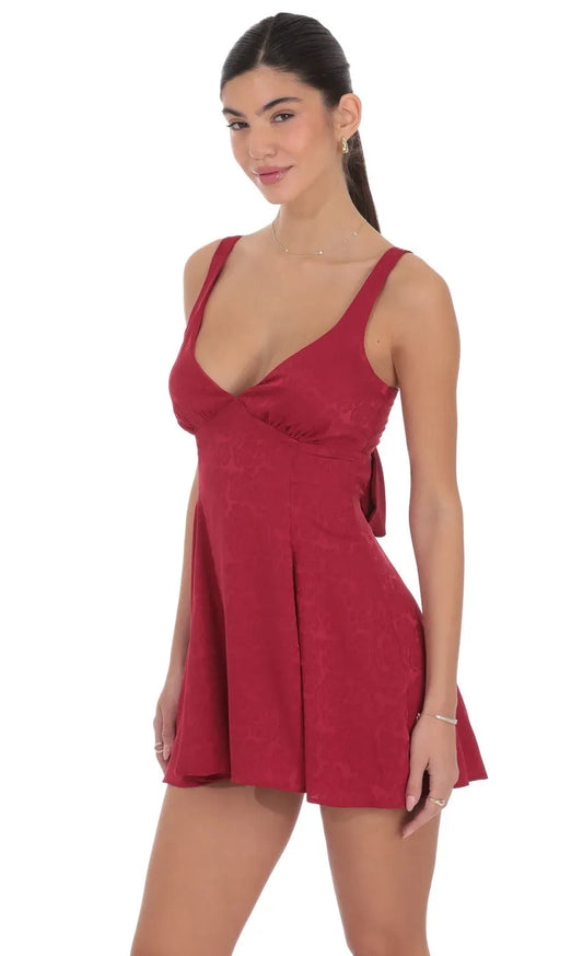 Romantic A-Line Deep V Spaghetti Strap Bow Back Mini Homecoming Dresses