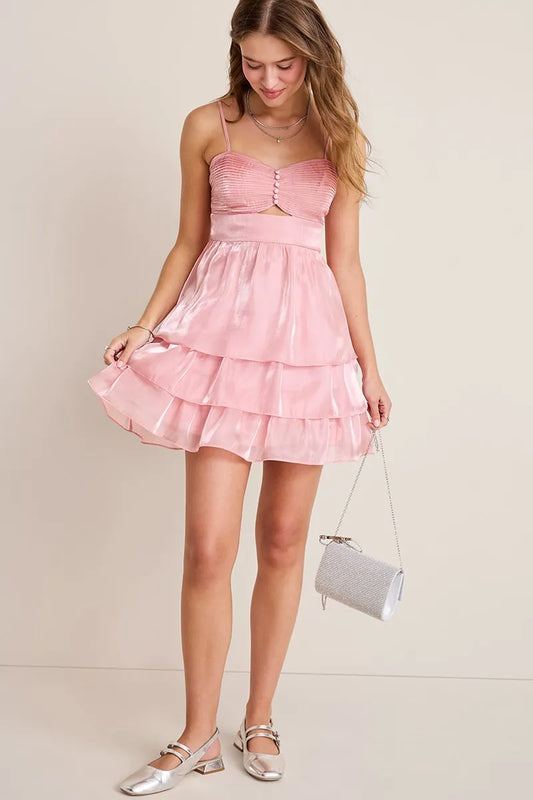 Romantic A-Line Sweetheart Spaghetti Strap Open Back Mini Homecoming Dresses