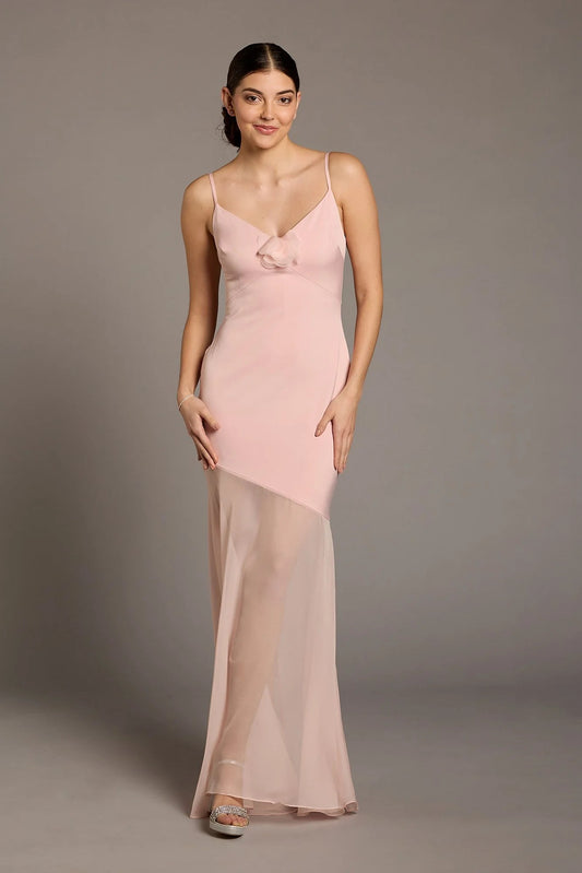Romantic Mermaid Spaghetti-Strap Chiffon Overlay Prom Dress