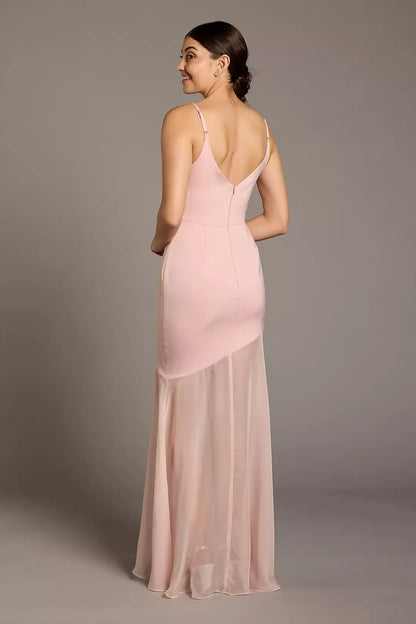 Romantic Mermaid Spaghetti-Strap Chiffon Overlay Prom Dress