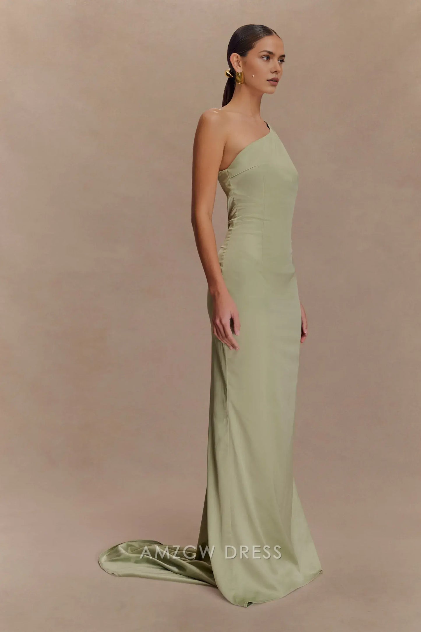 Amzcw Elegantes Vestidos de Fiesta Línea A Satén Verde Azulado con Hombros Descubiertos Mini Vestido Corto Venta Caliente para Mujeres 