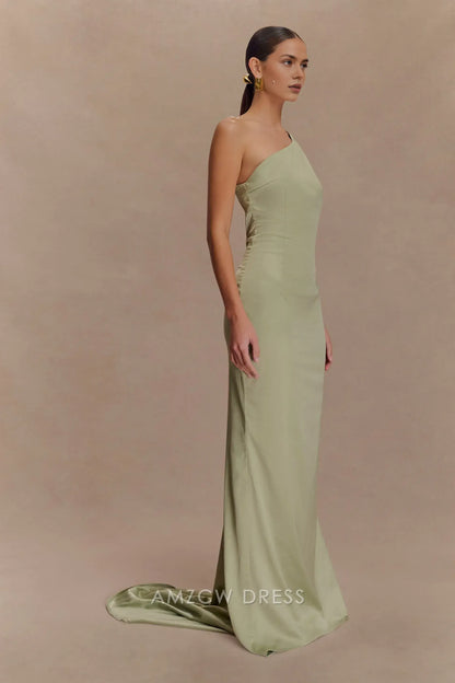 Amzcw Elegantes Vestidos de Fiesta Línea A Satén Verde Azulado con Hombros Descubiertos Mini Vestido Corto Venta Caliente para Mujeres 