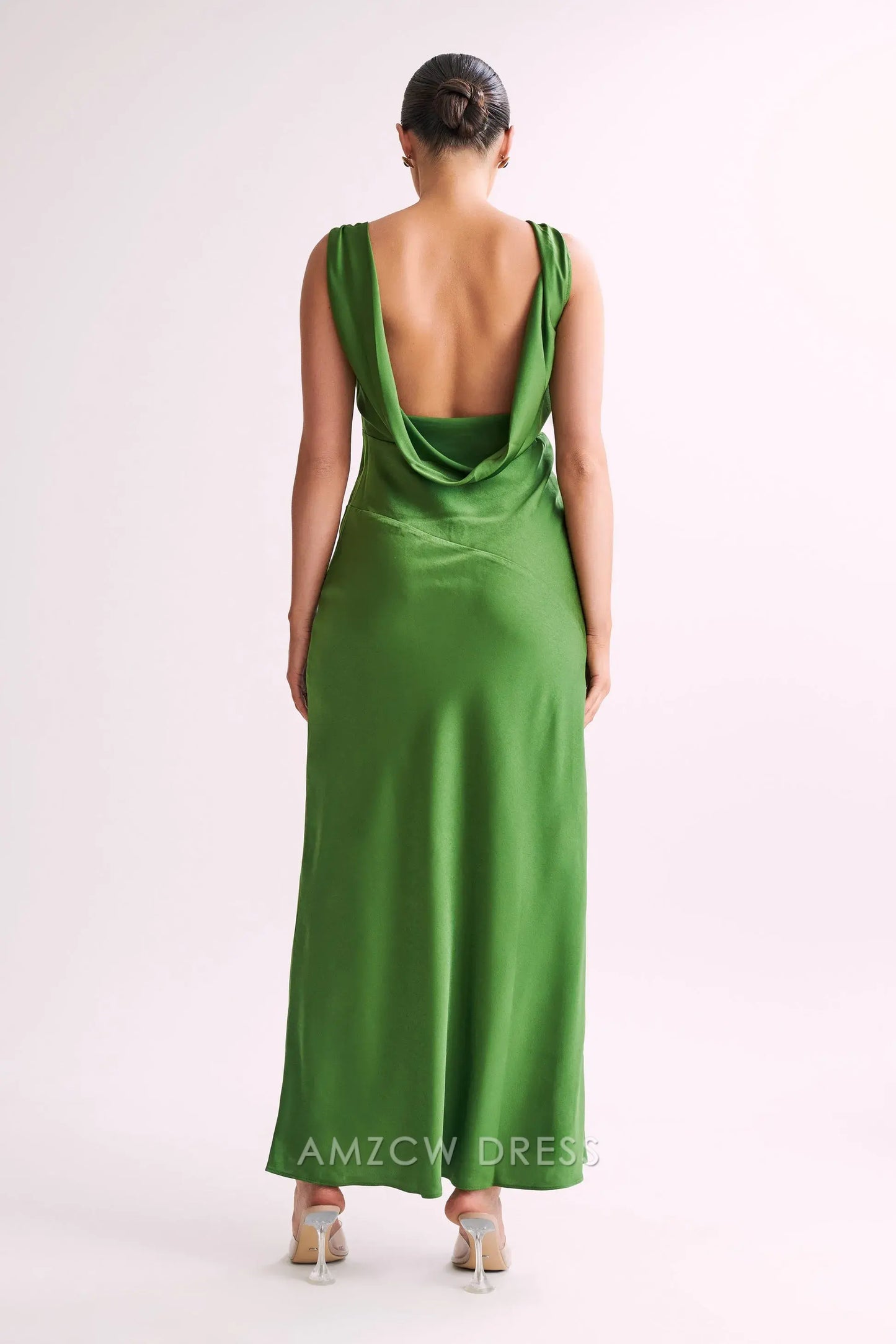 Amzcw Elegantes Vestidos de Fiesta Línea A Satén Verde Azulado con Hombros Descubiertos Mini Vestido Corto Venta Caliente para Mujeres 