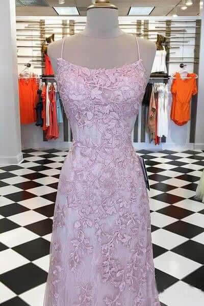 Vestidos de noche de fiesta de sirena con tirantes finos, tul lila, encaje y apliques 