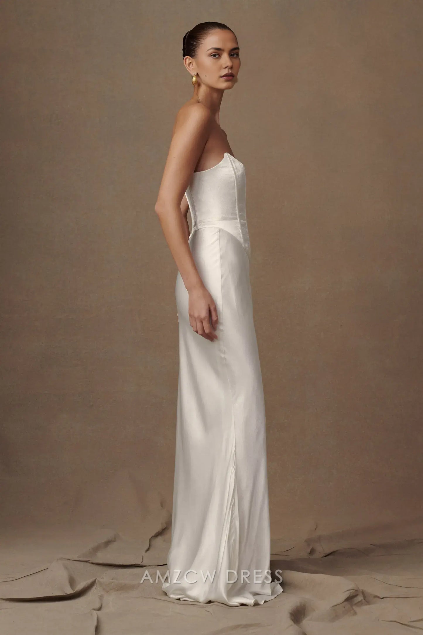 Elegant Silk Satin Strapless Corset Maxi Prom dress (Multiple Colors)