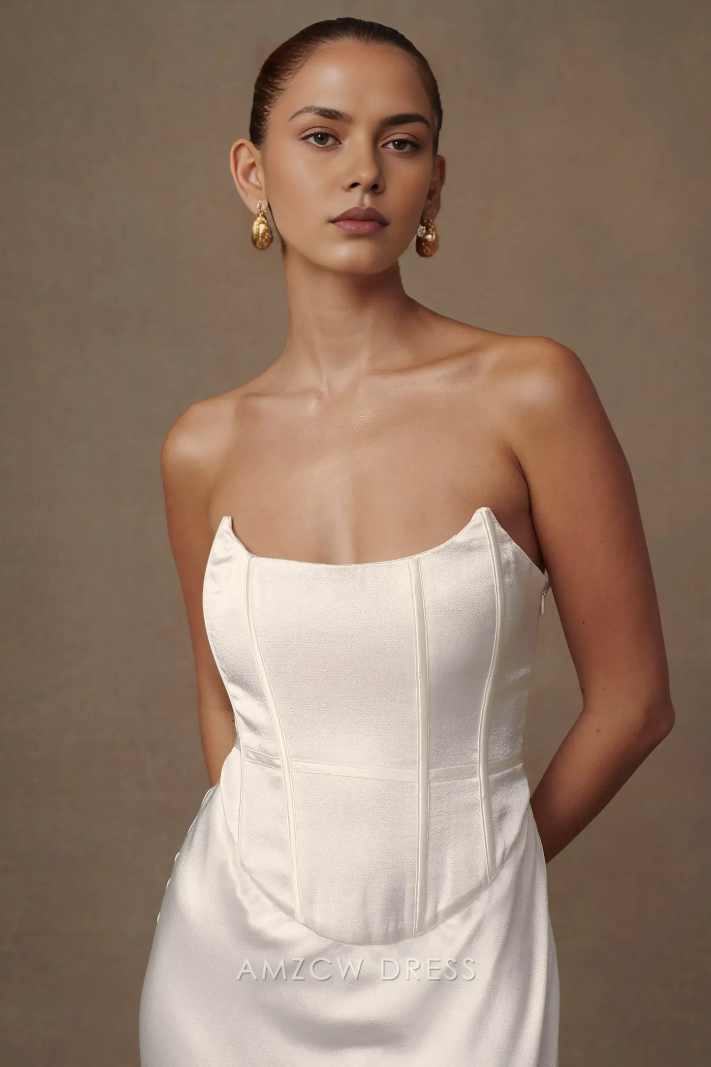 Elegant Silk Satin Strapless Corset Maxi Prom dress (Multiple Colors)