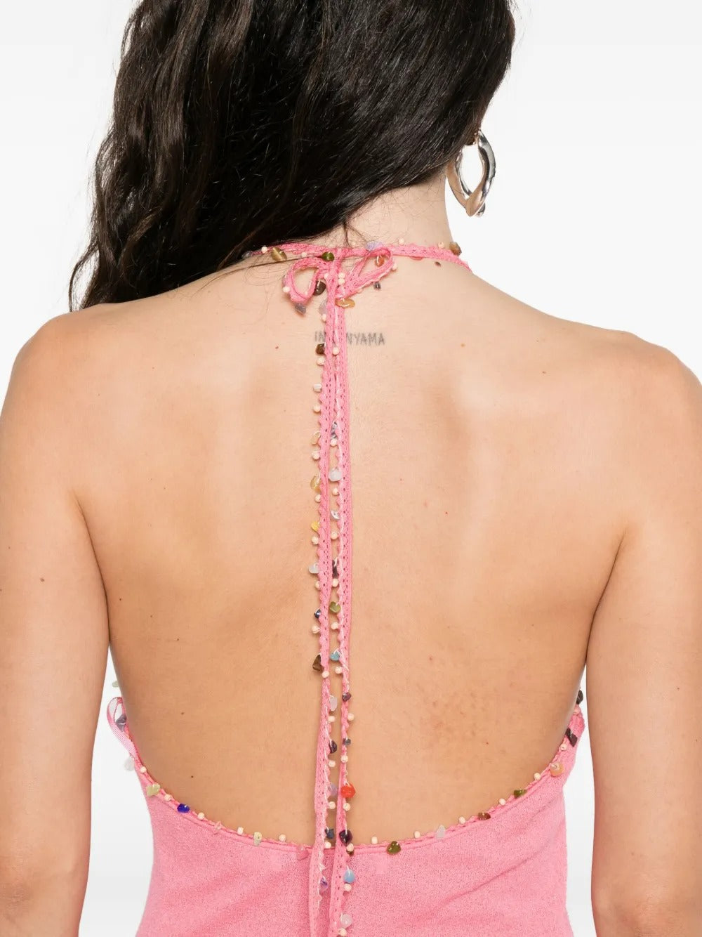 Vibrant Fuchsia Halter Backless Mermaid Maxi Dress