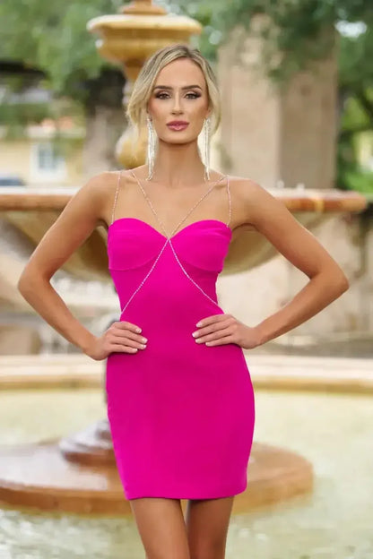 Vibrant Sheath Sweetheart Spaghetti Strap Crisscross Back Mini Homecoming Dresses