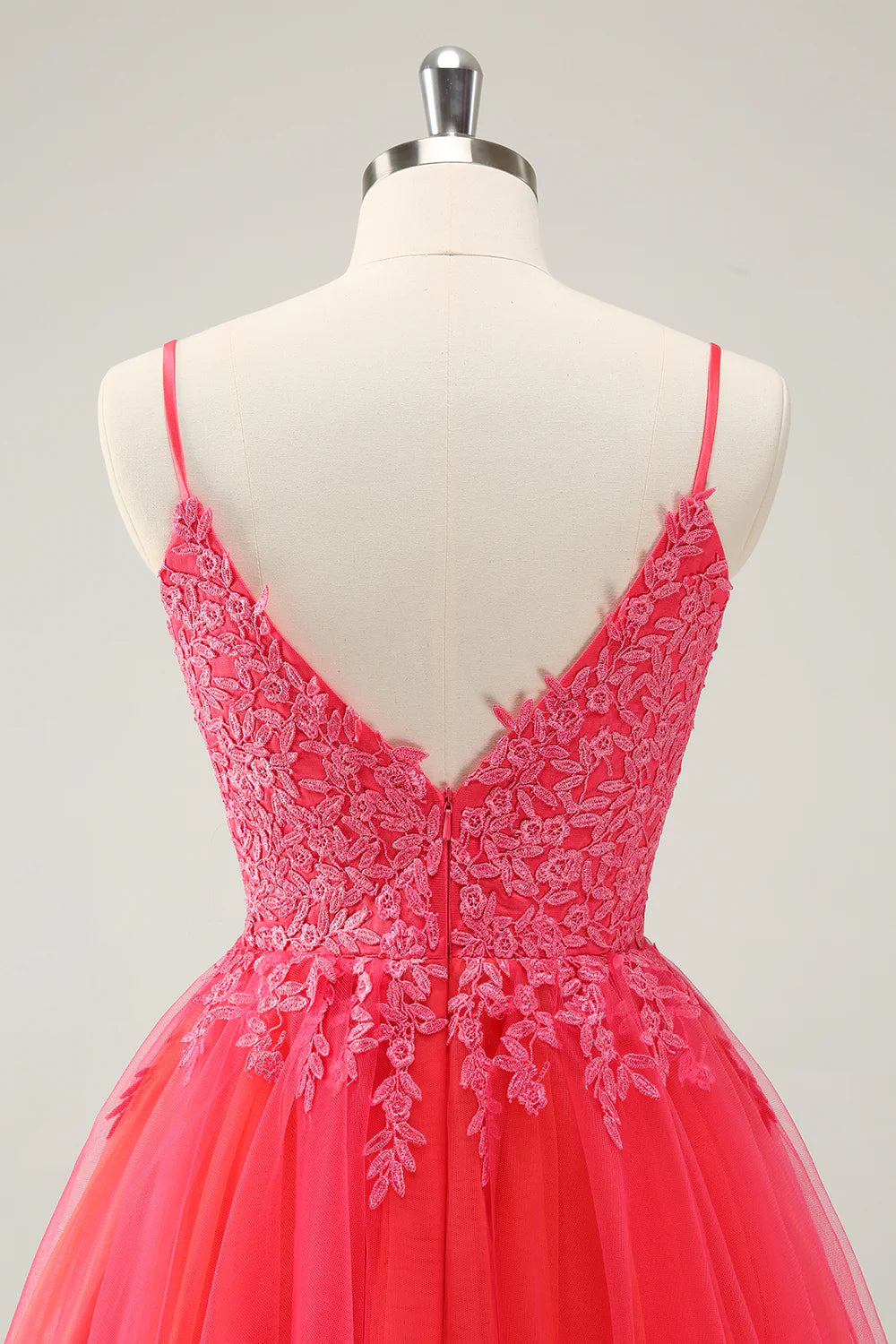 Amzcw Cute Hot Pink A Line Spaghetti Straps Sequin Short Homecoming Dress with Appliques