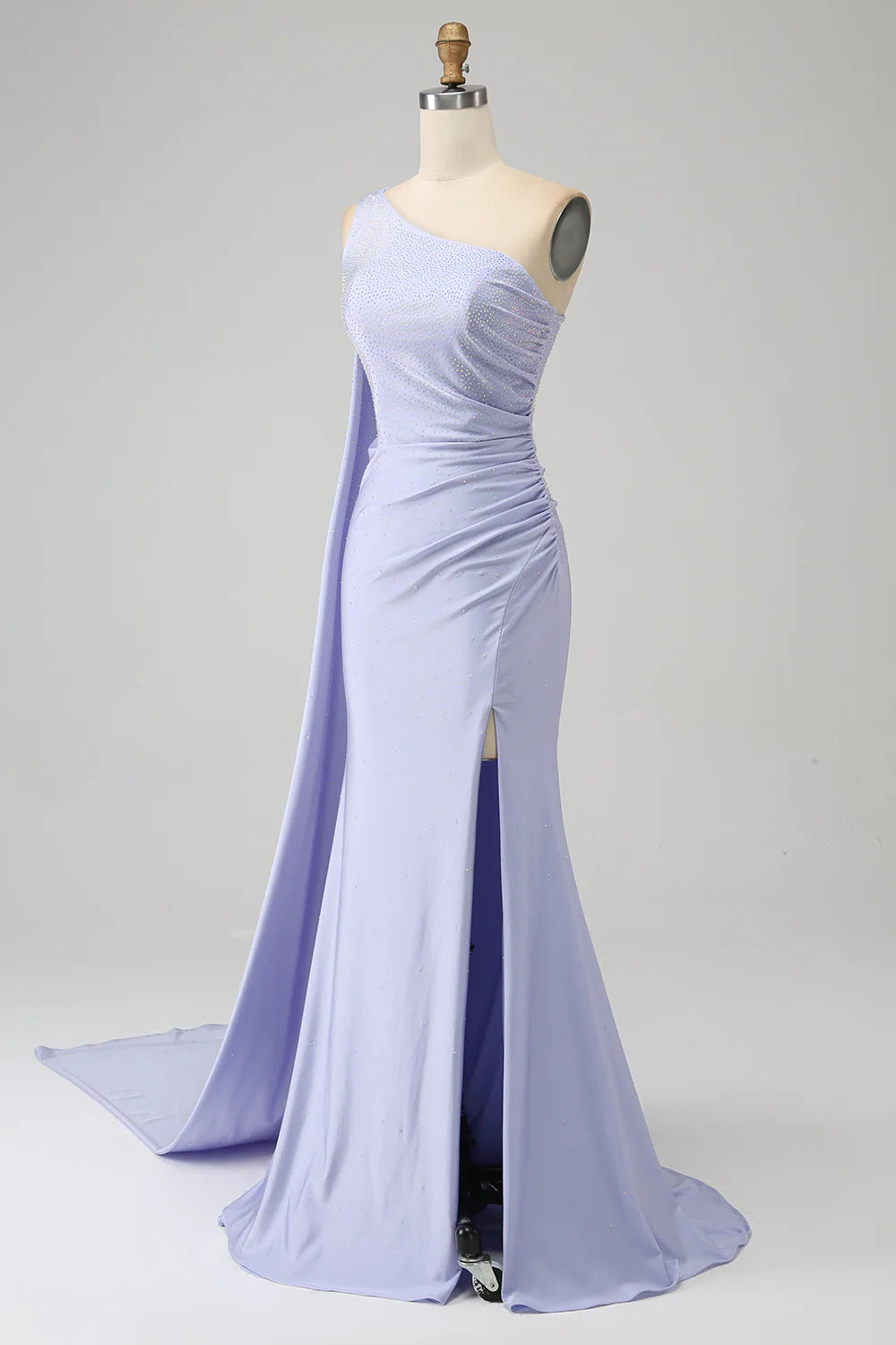 Amzcw Lilac Mermaid One Shoulder Backless Long Prom Dress with Slit prom dresses shops