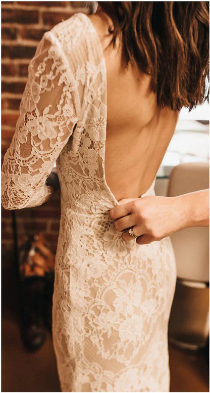 Wedding Dresses Mermaid V Neck Lace With Applique Court Train