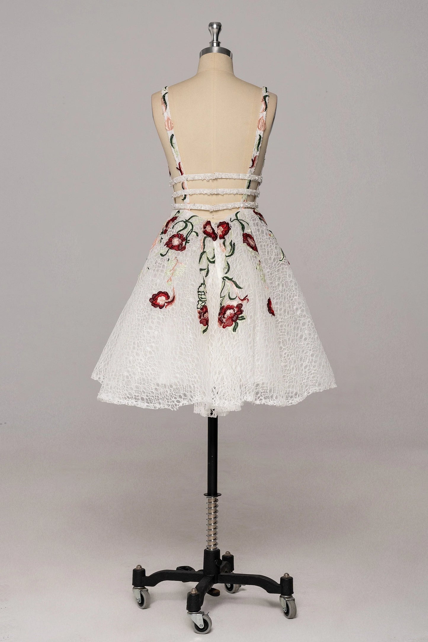Vestidos de fiesta con escote en V y estampado floral, vestidos de cóctel cortos sin espalda 