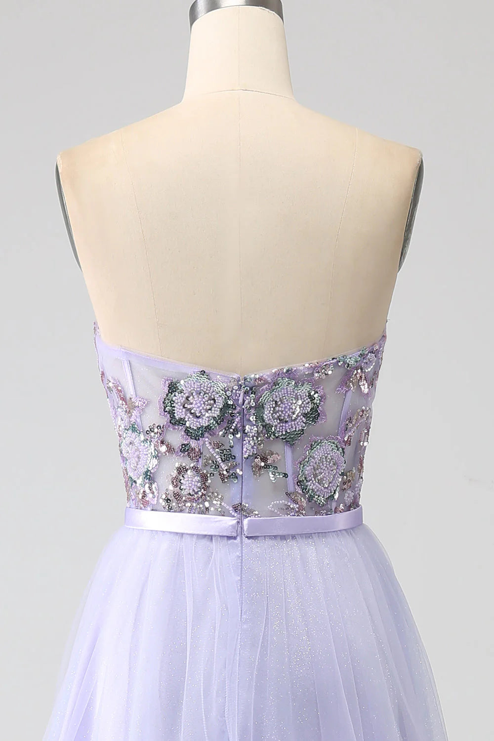 Amzcw Lilac A Line Tulle Sparkly Sequin Corset Prom Dress with Slit prom dresses shops
