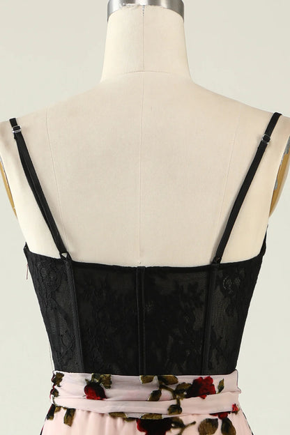 Vestido de fiesta con tirantes finos y estampado floral de Amzcw 