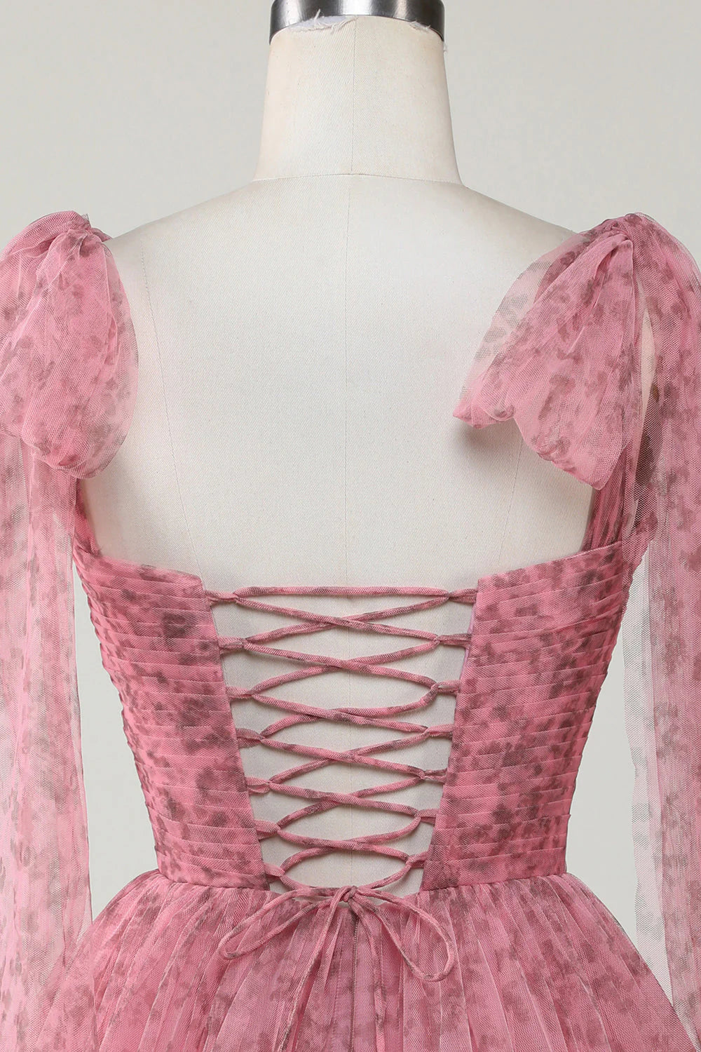 Amzcw Blush A-Line PrintedShort Tulle Homecoming Dress