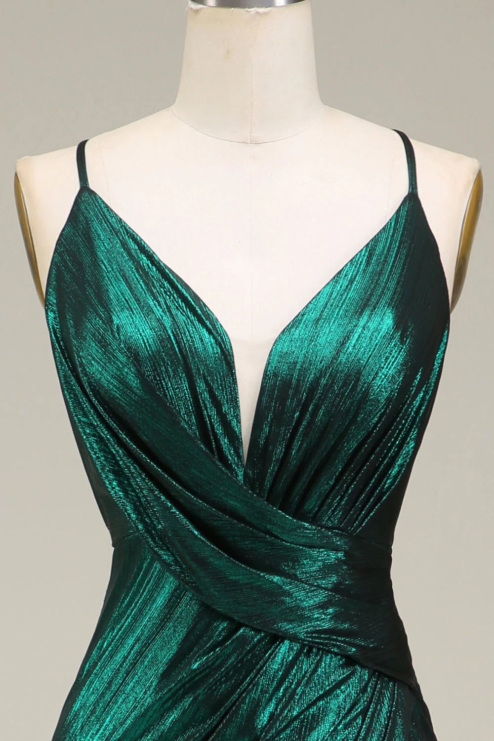 Amzcw Dark Green Mermaid Spaghetti Straps Long Prom Dress with Open Back prom dresses shops