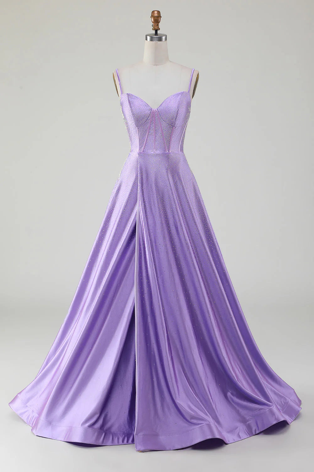 Amzcw Sparkly Simple Lilac A-Line Side Slit Corset Prom Dresses with Rhinestones prom dresses shops