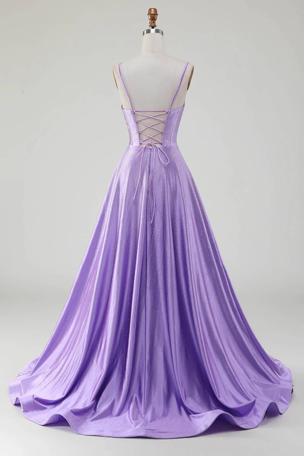 Amzcw Sparkly Simple Lilac A-Line Side Slit Corset Prom Dresses with Rhinestones prom dresses shops