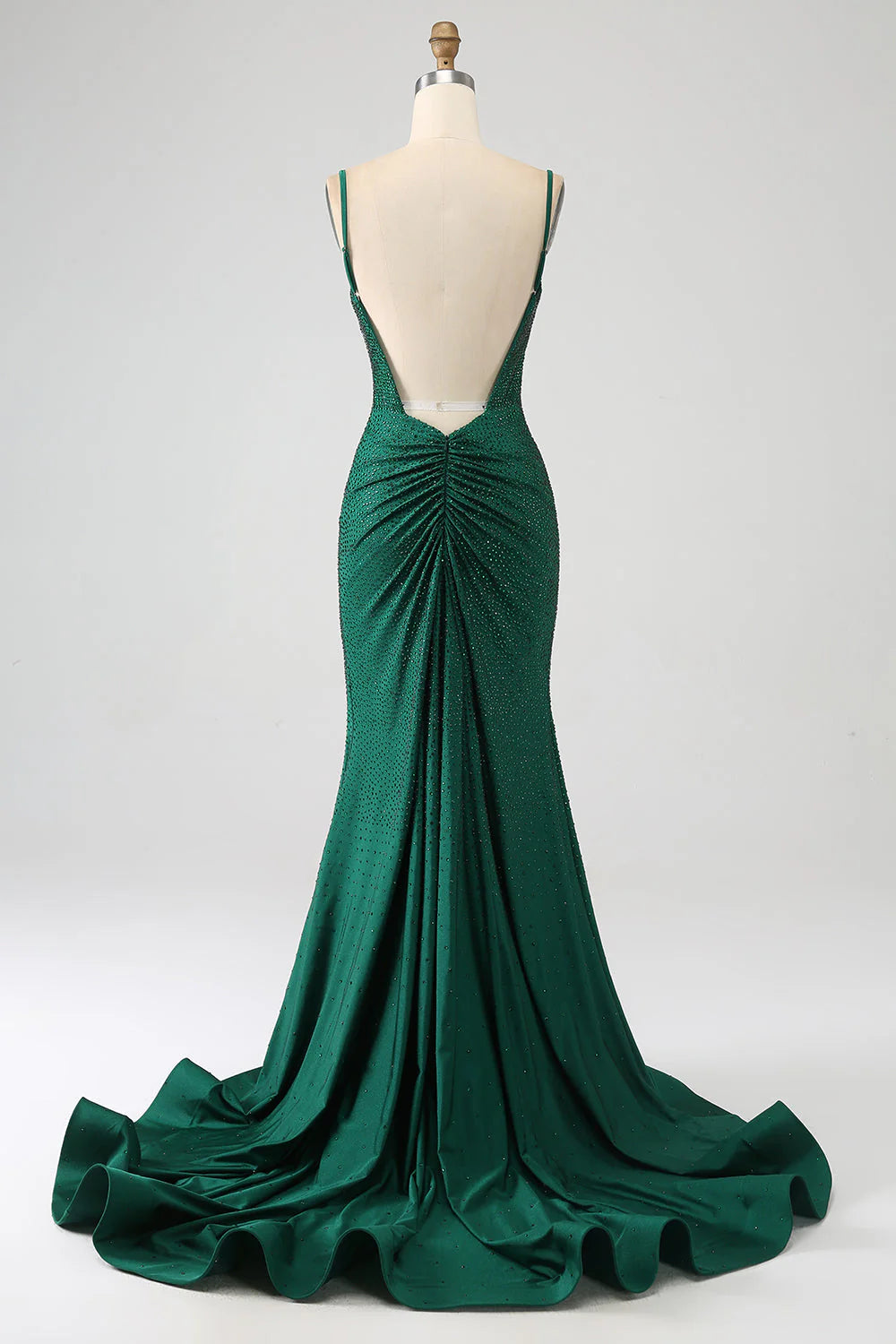 Amzcw Sparkly Dark Green Mermaid Beaded Long Prom Dress with Slit prom dresses shops
