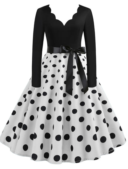Dresses 1950s Vintage Inspired Prom Dress Cocktail Dress Dress A-Line Dress Tea Dress Rockabilly Flare Dress Audrey Hepburn Women's Teen Adults' Cosplay Costume A-Line Christmas Homecoming Daily Wear