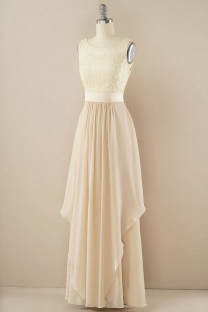 Vestido largo de fiesta de encaje 