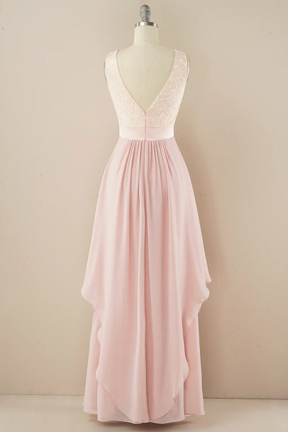 Vestido largo de fiesta de encaje 