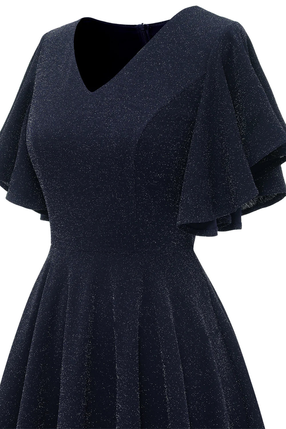 Vestido de fiesta informal negro con purpurina 