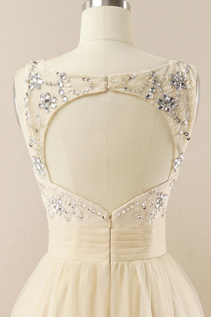 Vestido de fiesta de tul burdeos 