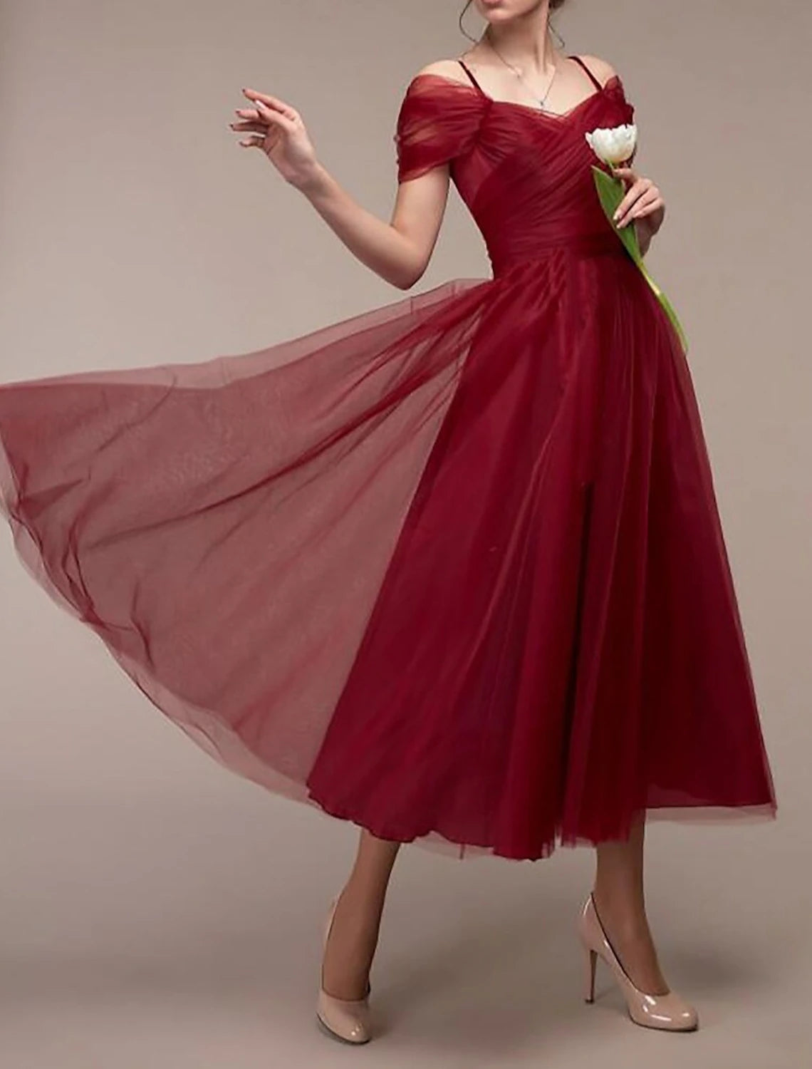 Vestido de fiesta para mujer, vestido de bienvenida, vestido de despedida de soltera, vestido midi, rosa, vino, azul claro, manga corta, color puro, fruncido, verano, primavera, tirantes finos, fiesta, cumpleaños, vacaciones, vestido de verano ajustado