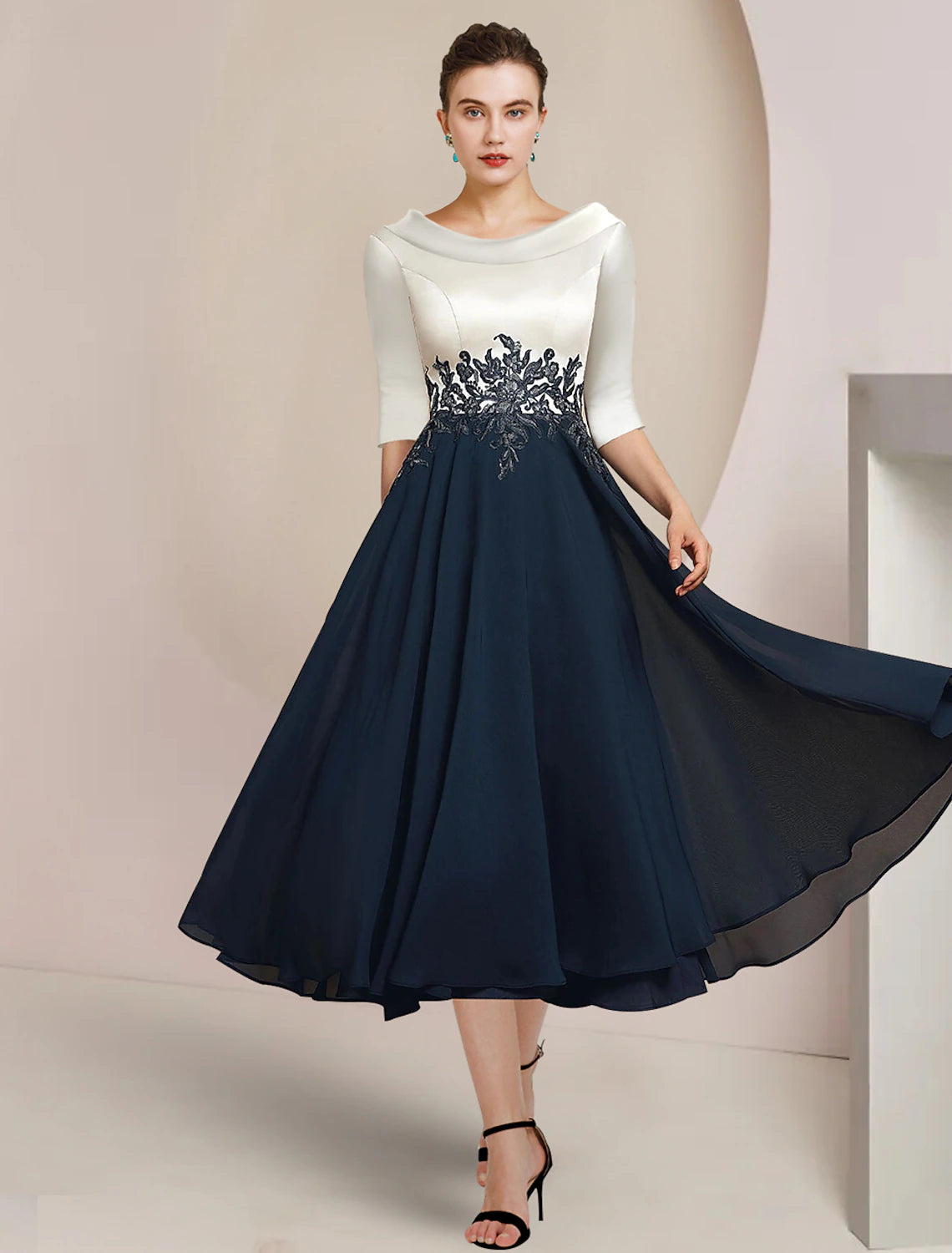vintage wedding mother of the bride dresses Jangshions A-Line Dress Plus Size Elegant Guest Dress V Neck Tea Length 2023 JS054 Ivory : Clothing, Shoes & Jewelry Zipper UP Vintage Mother of the Bride